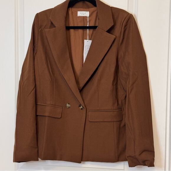 Sage Jackets & Blazers - Sage Brown Blazer Tailored Fit Notched Lapels